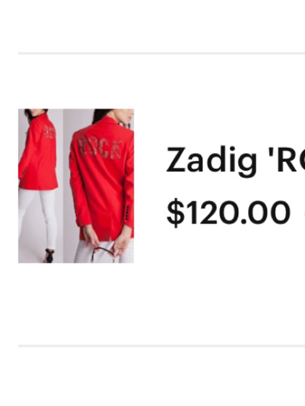 Exchange Zadig 'ROCK' Red Blazer